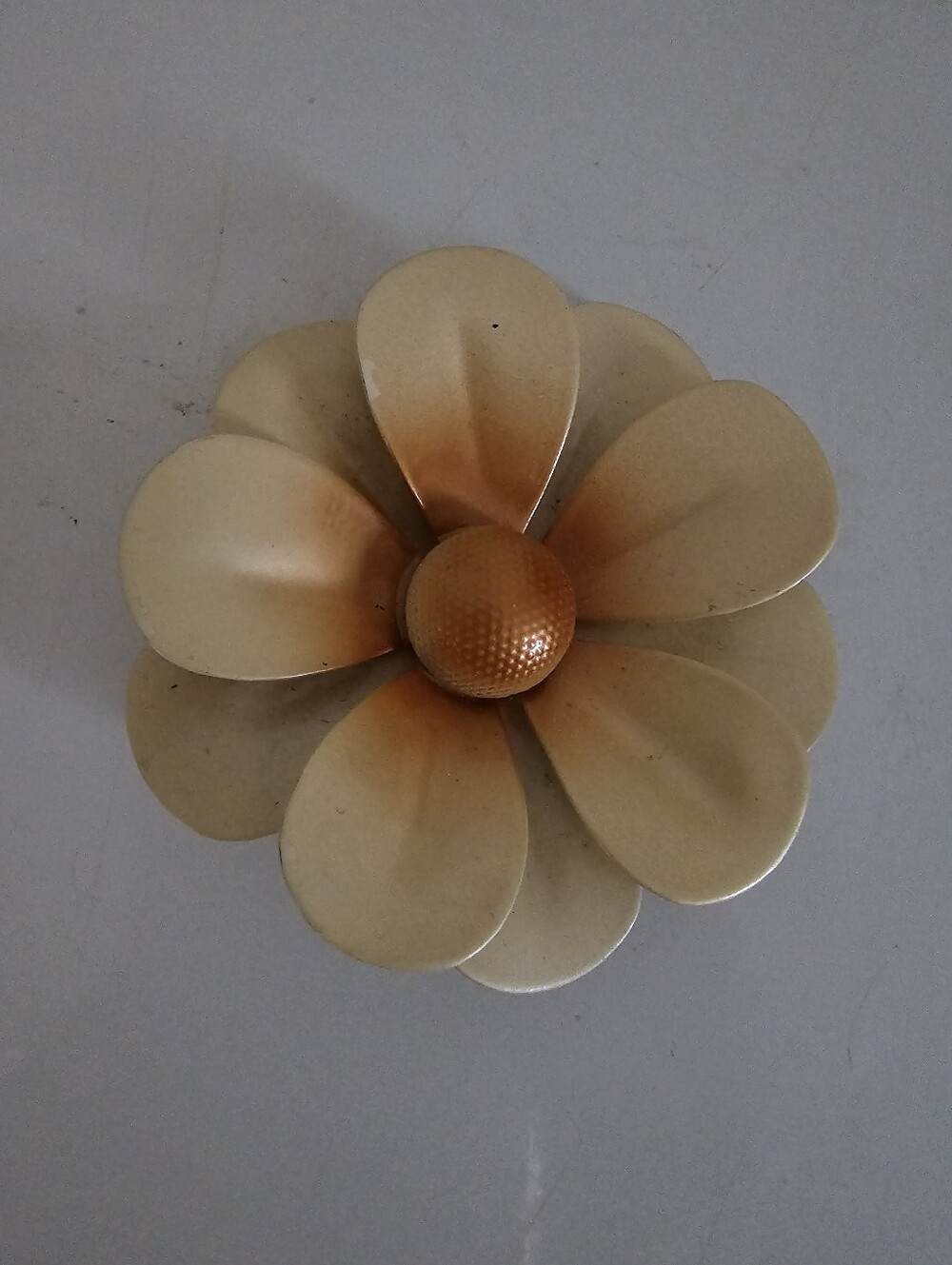 Vintage Gold Flower Brooch - Large Floral Pin